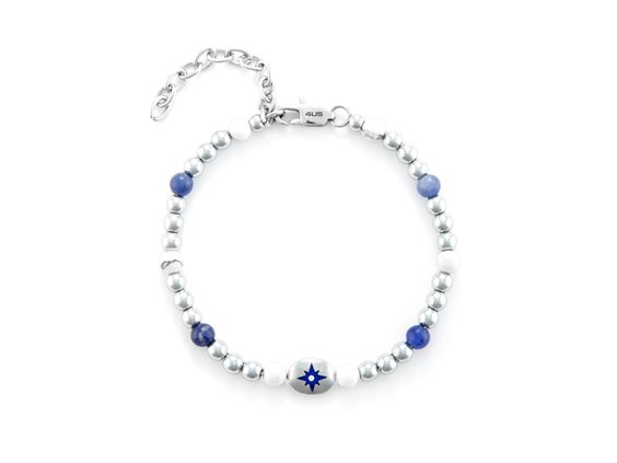 Bracelet 4US: Cesare Paciotti Man San Valentino 24 in Steel Lapislazzulo 4UBR6450 - 4UBR6450